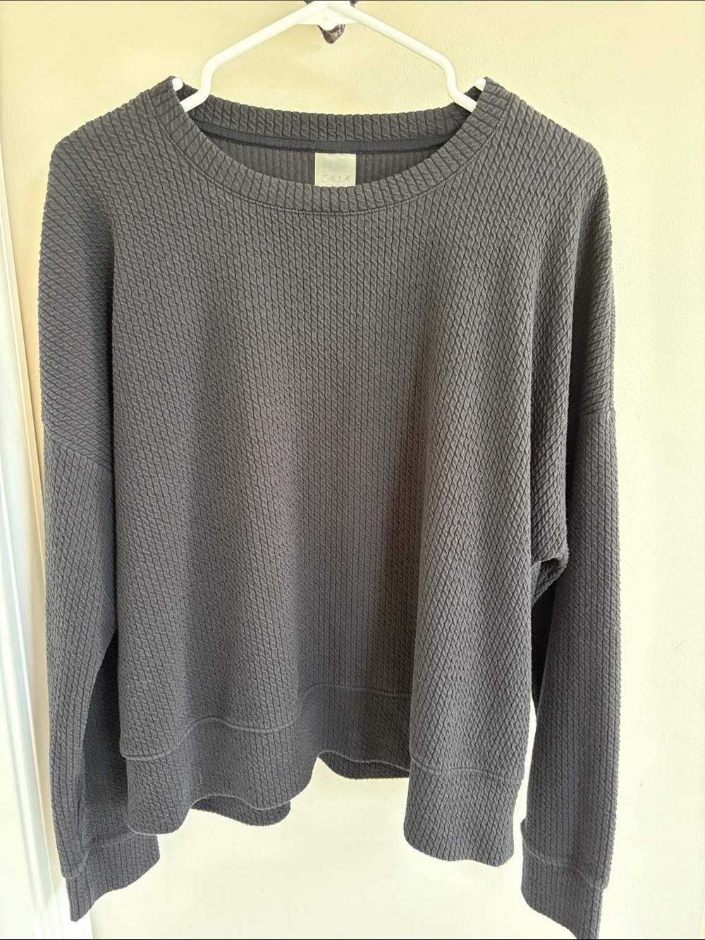 Calia Black Smocked Texture Pullover - Size L